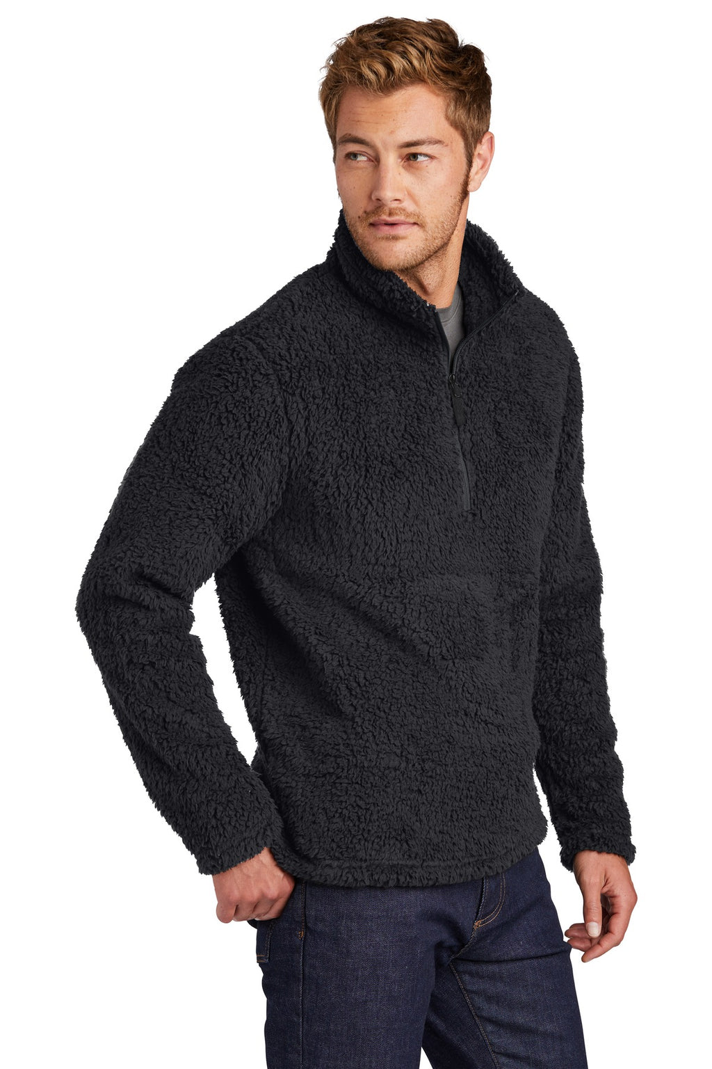 Port Authority Cozy 1/4-Zip Fleece F130 - Charcoal - three_q