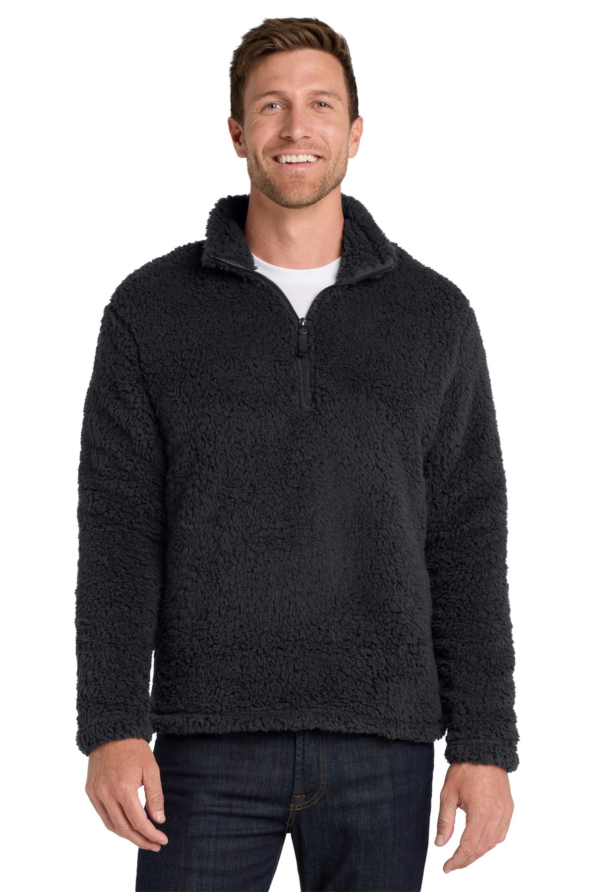 Port Authority Cozy 1/4-Zip Fleece F130 - Charcoal - front