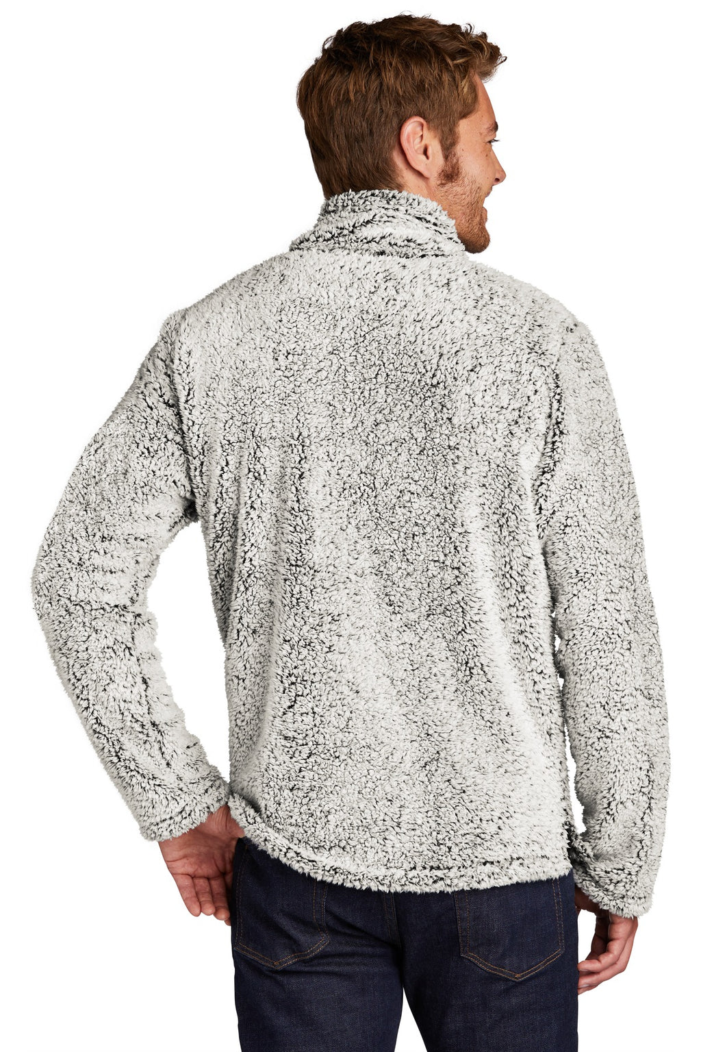 Port Authority Cozy 1/4-Zip Fleece F130 - Grey Heather - back