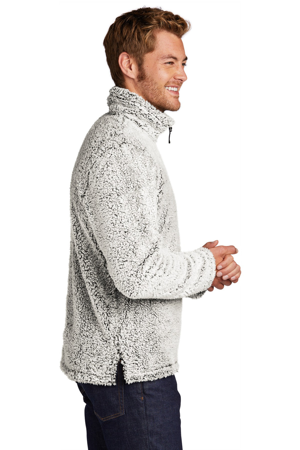 Port Authority Cozy 1/4-Zip Fleece F130 - Grey Heather - side