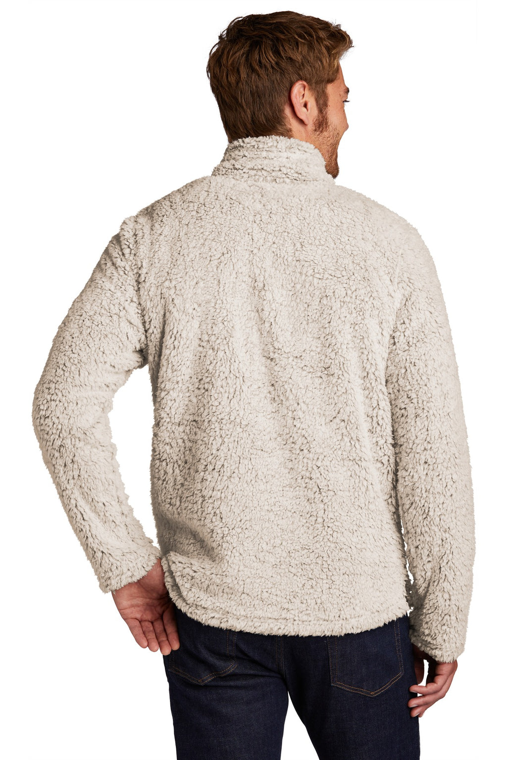 Port Authority Cozy 1/4-Zip Fleece F130 - Oatmeal Heather - back