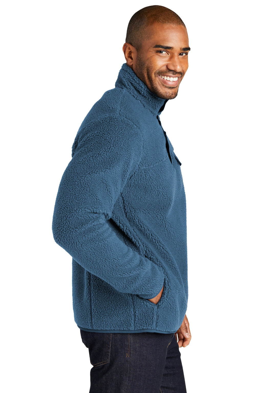 Port Authority Camp Fleece Snap Pullover F140 - Regatta Blue - side