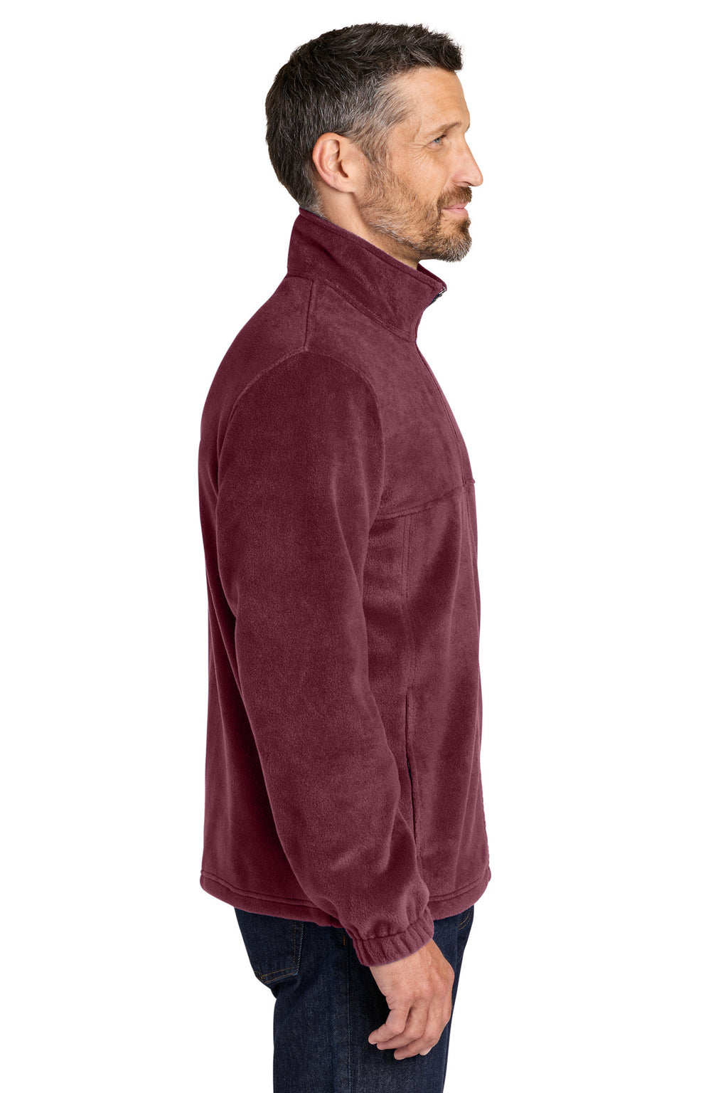 Port Authority Plush Fleece Full-Zip Jacket F190 - Club Burgundy - side