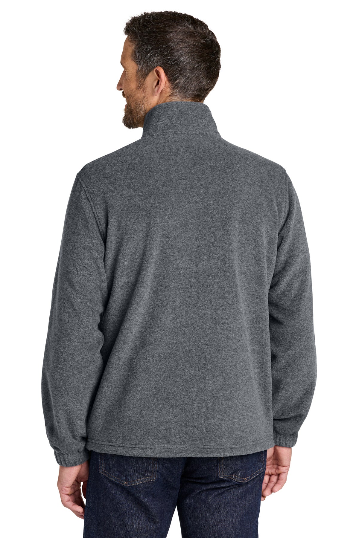 Port Authority Plush Fleece Full-Zip Jacket F190 - Storm Grey Heather - back
