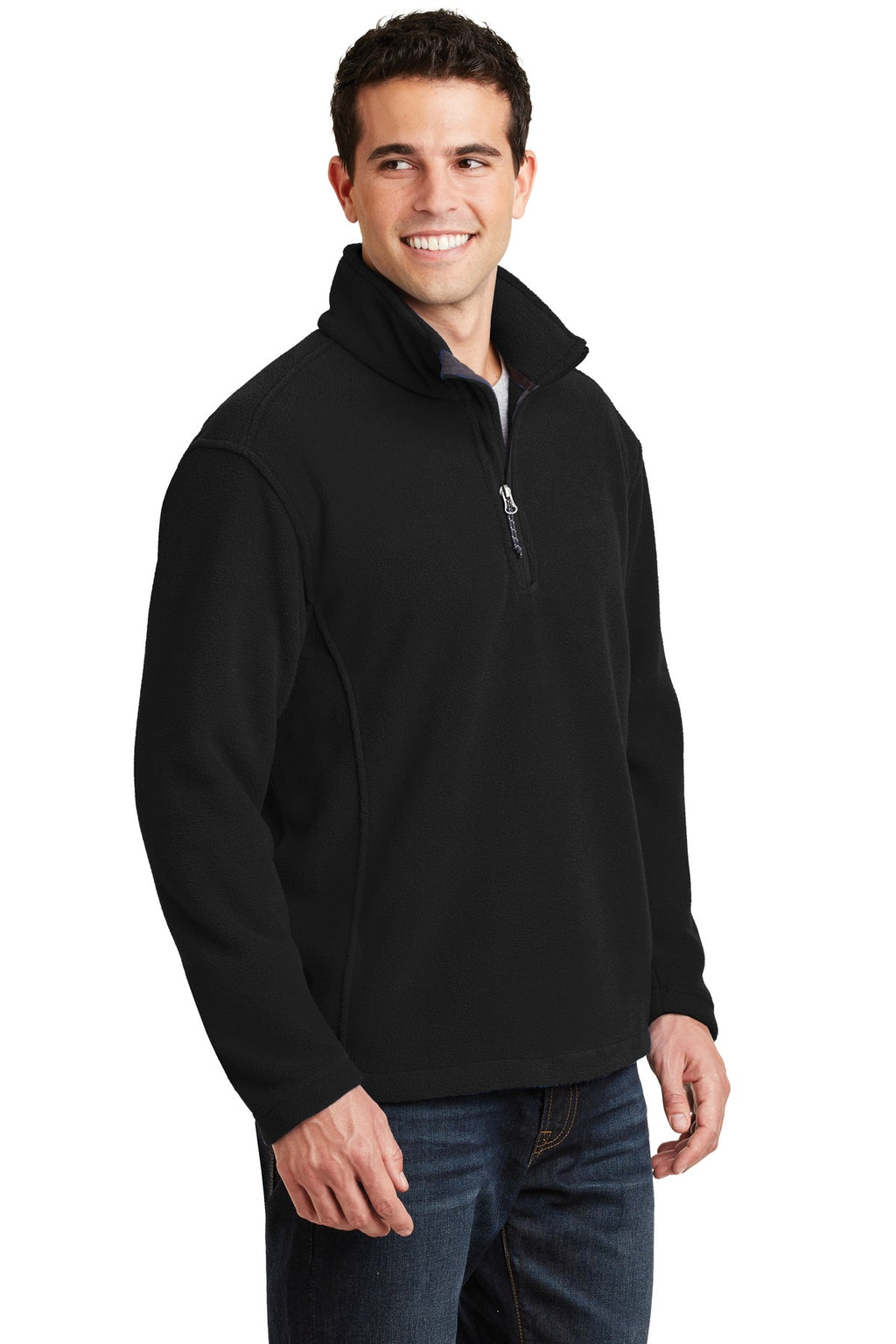 Port Authority Value Fleece 1/4-Zip Pullover. F218 - Black - three_q