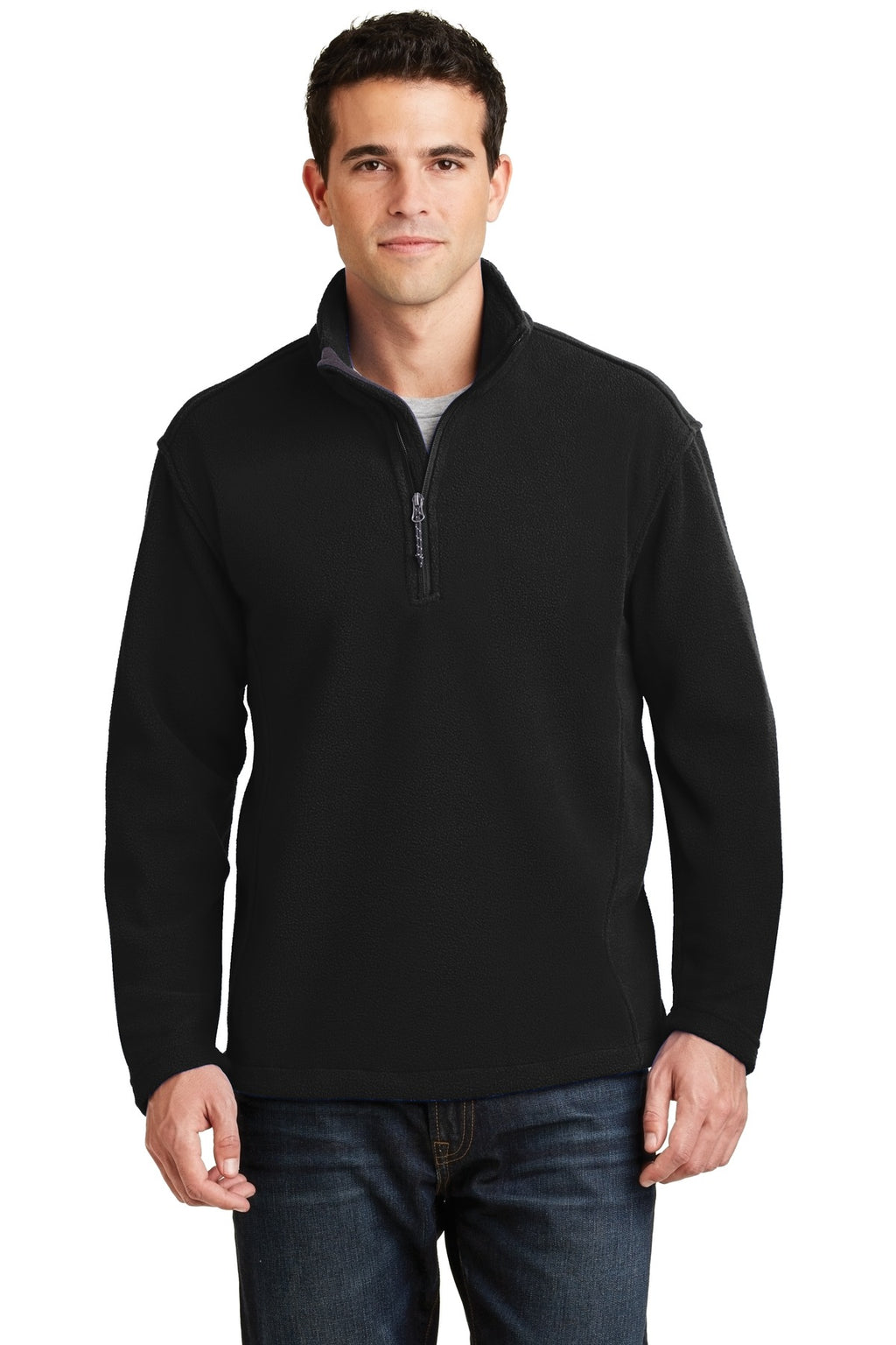 Port Authority Value Fleece 1/4-Zip Pullover. F218 - Black - front