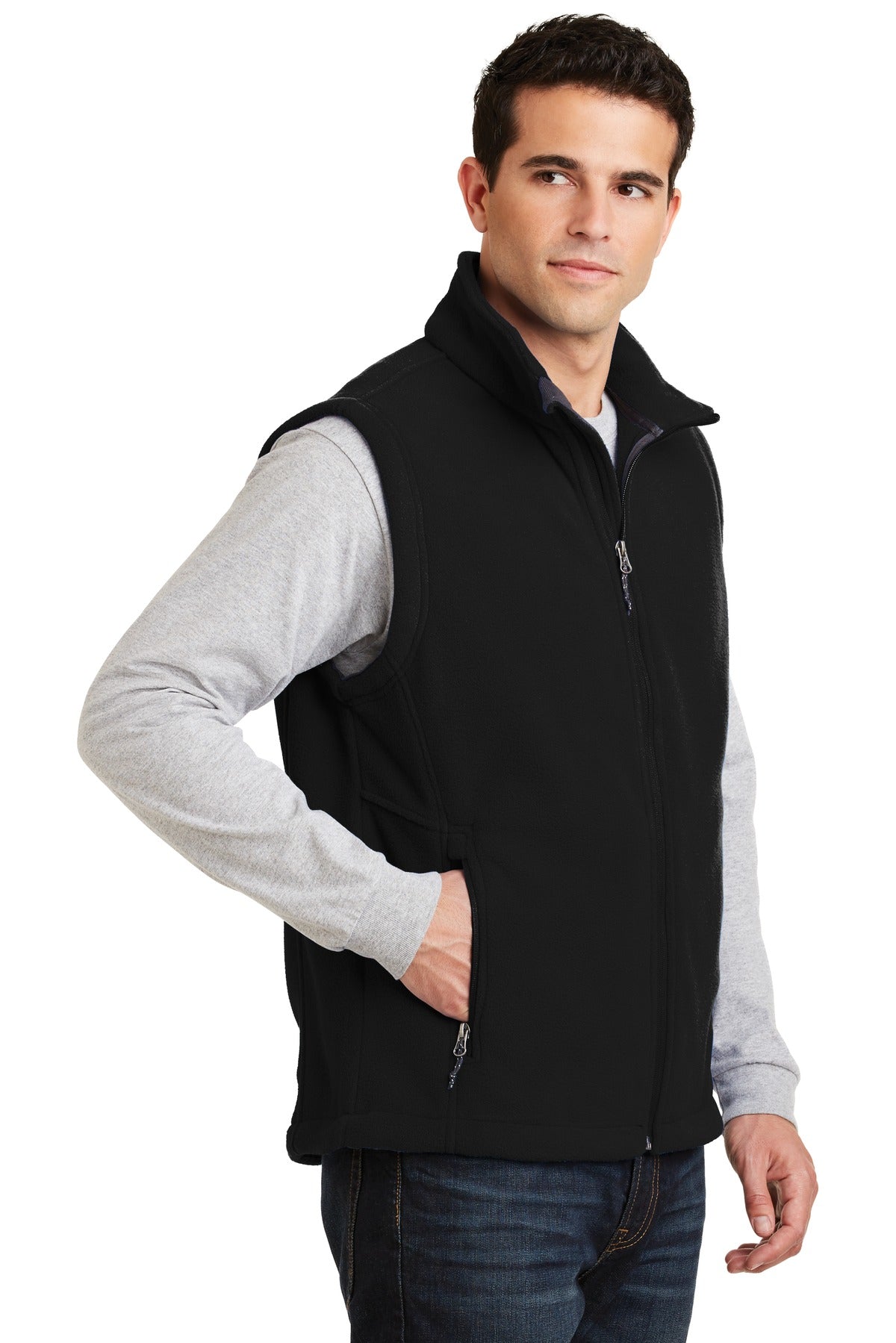 Port Authority Value Fleece Vest. F219 - Black - three_q