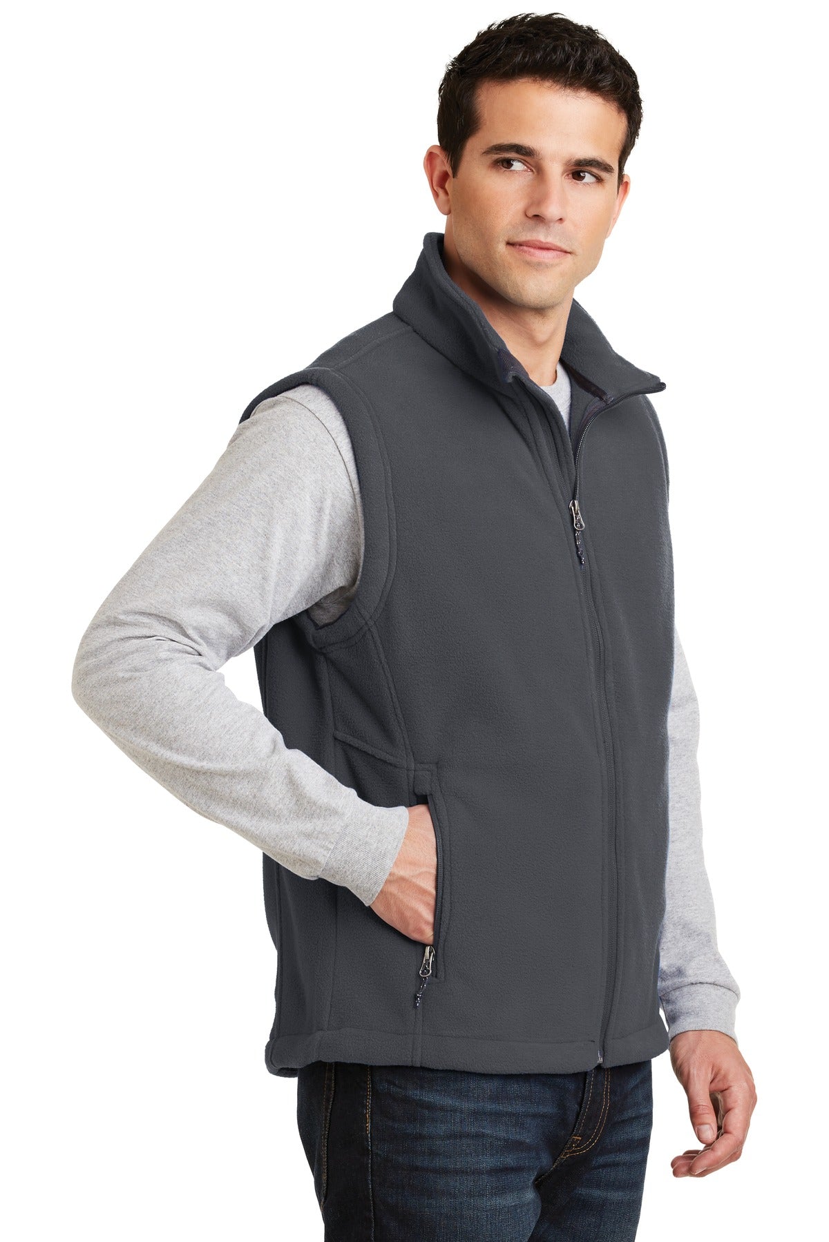 Port Authority Value Fleece Vest. F219 - Iron Grey - three_q