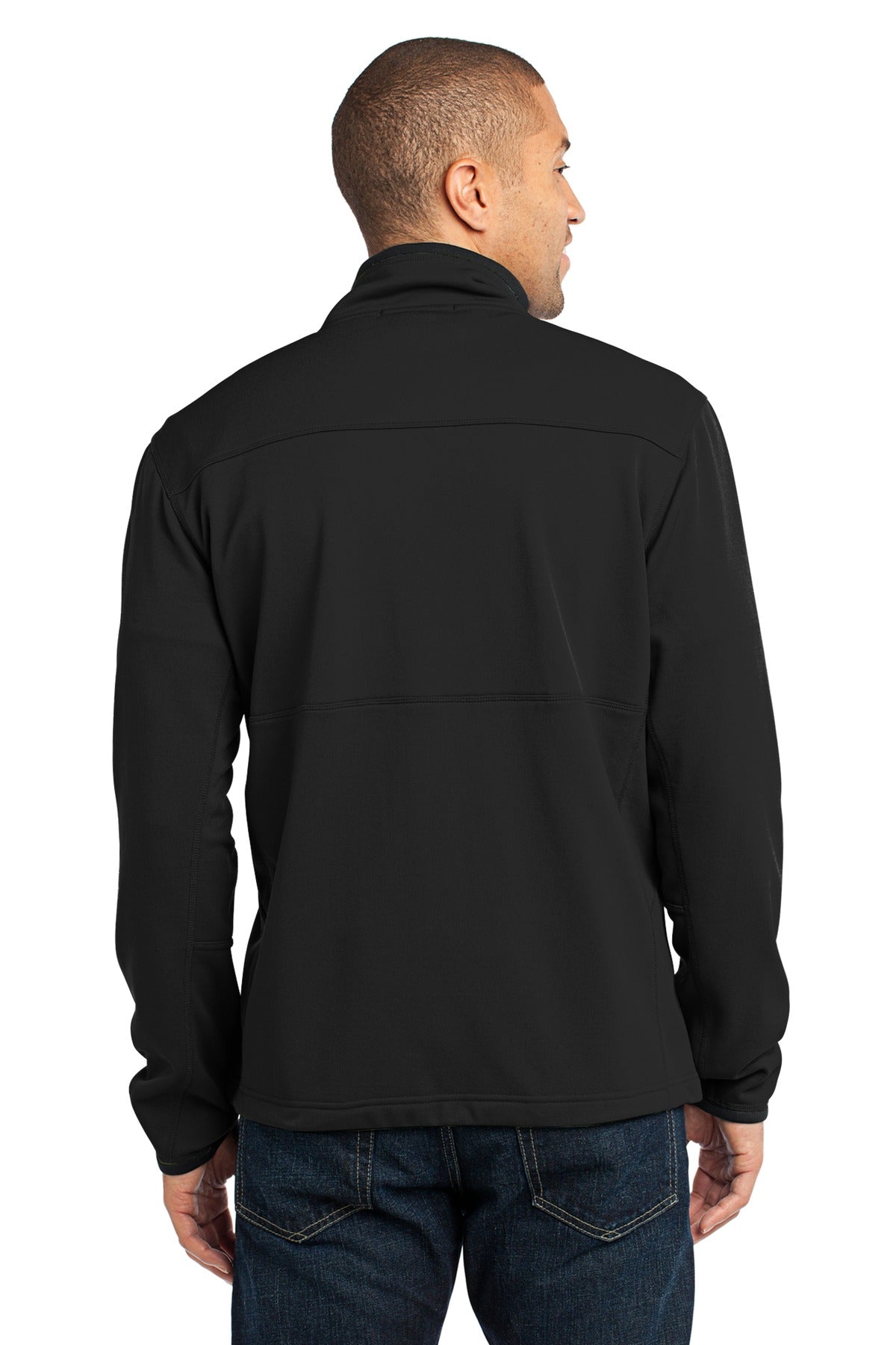 Port Authority Pique Fleece Jacket. F222 - Black - back