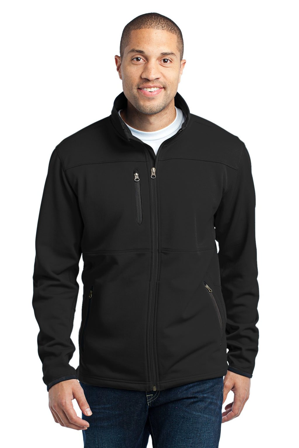 Port Authority Pique Fleece Jacket. F222 - Black - front