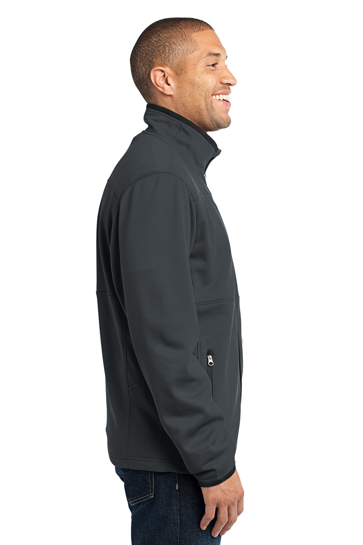 Port Authority Pique Fleece Jacket. F222 - Graphite - side