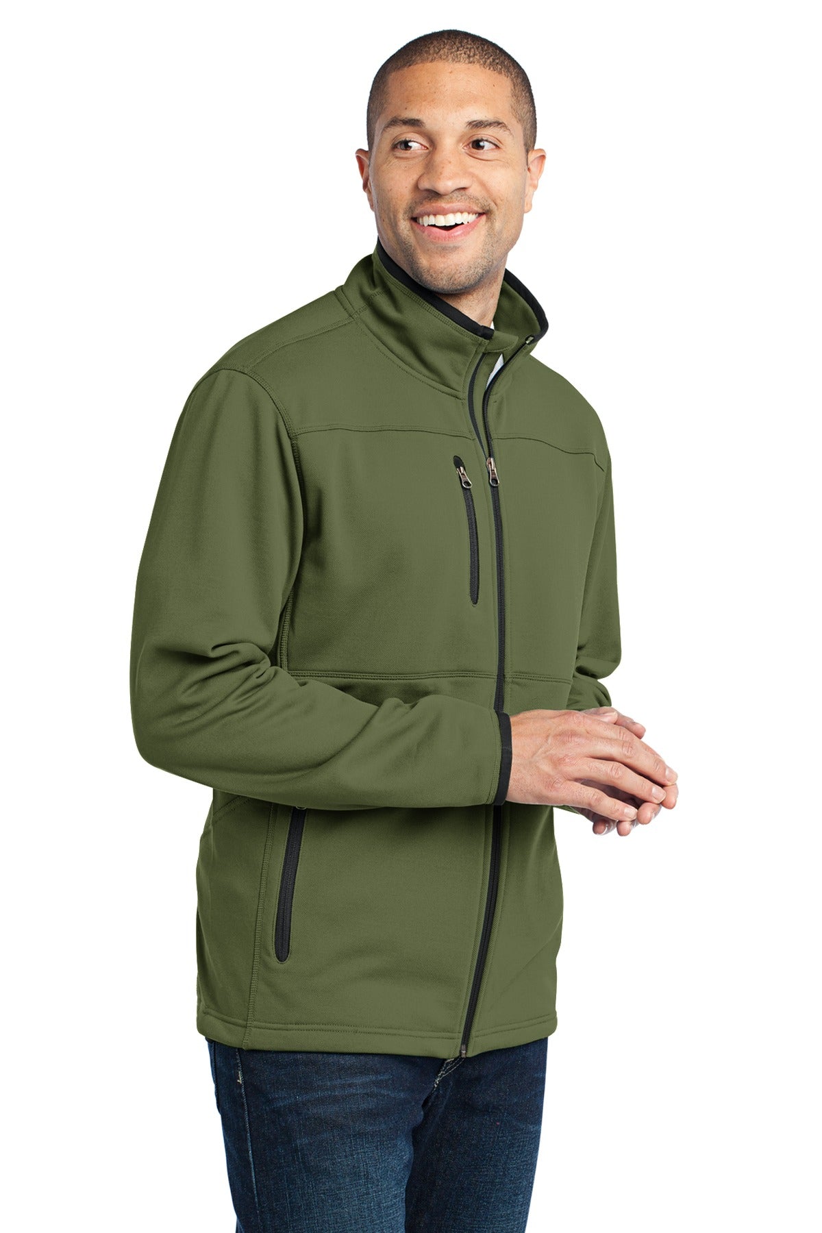 Port Authority Pique Fleece Jacket. F222 - Sherwood Green - three_q