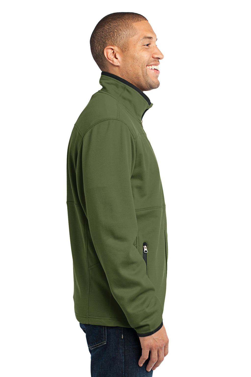 Port Authority Pique Fleece Jacket. F222 - Sherwood Green - side