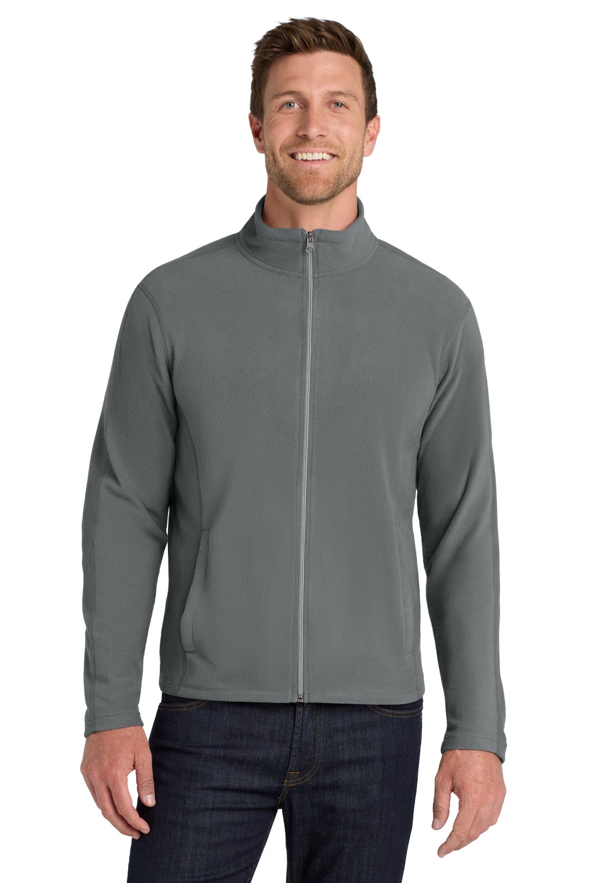 Port Authority Microfleece Jacket. F223 - Pearl Grey - front