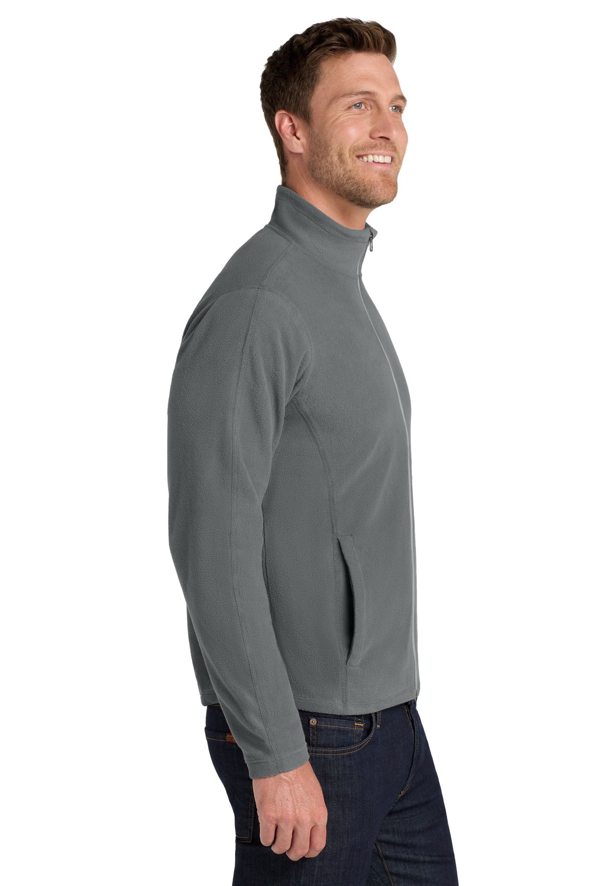 Port Authority Microfleece Jacket. F223 - Pearl Grey - side