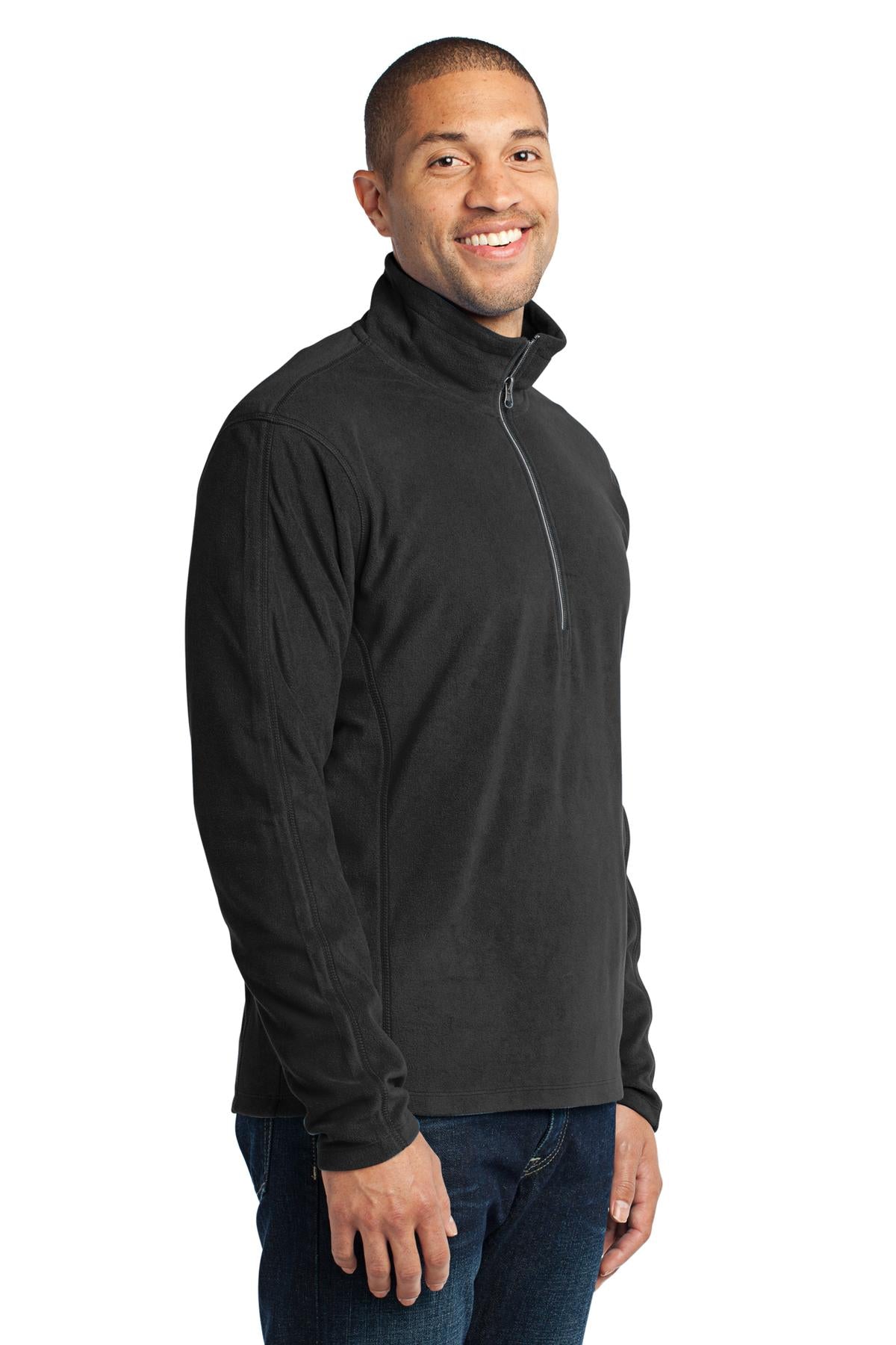 Port Authority Microfleece 1/2-Zip Pullover. F224 - Black - three_q