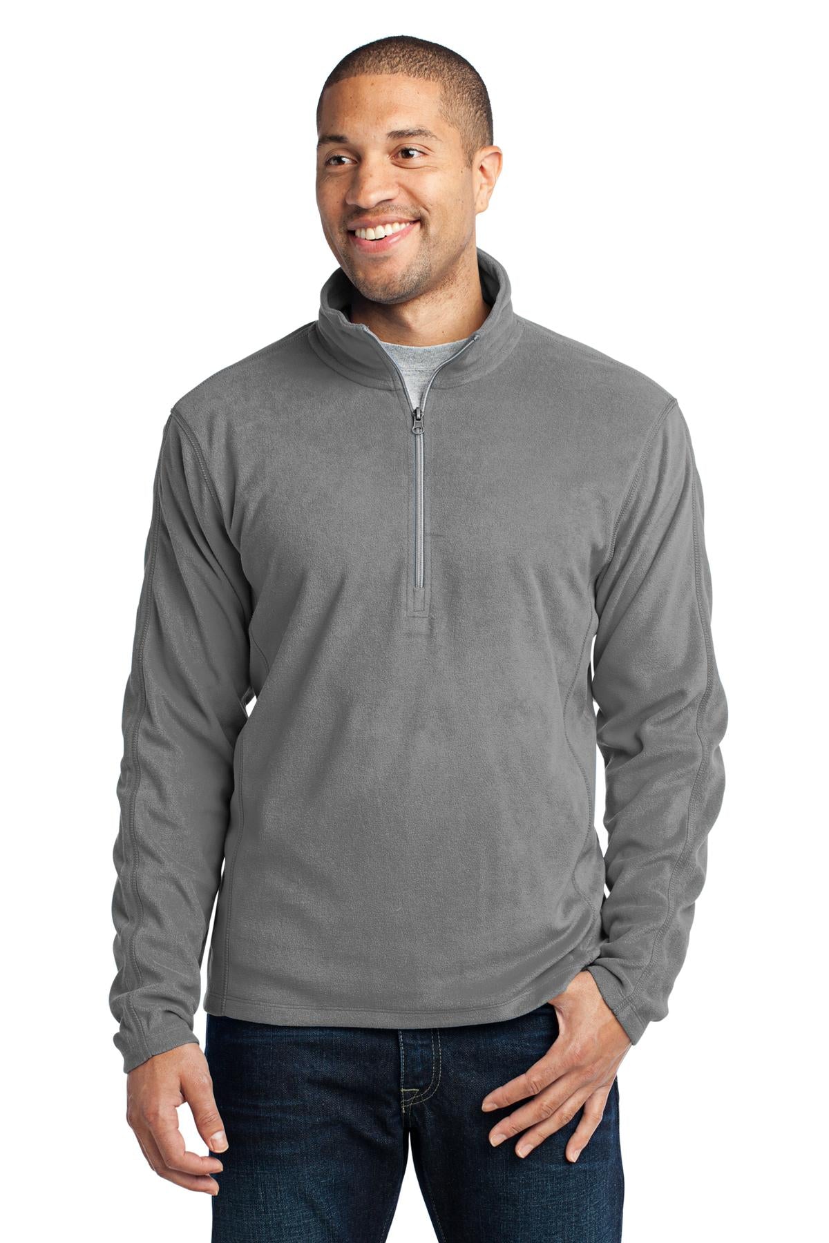 Port Authority Microfleece 1/2-Zip Pullover. F224 - Pearl Grey - front