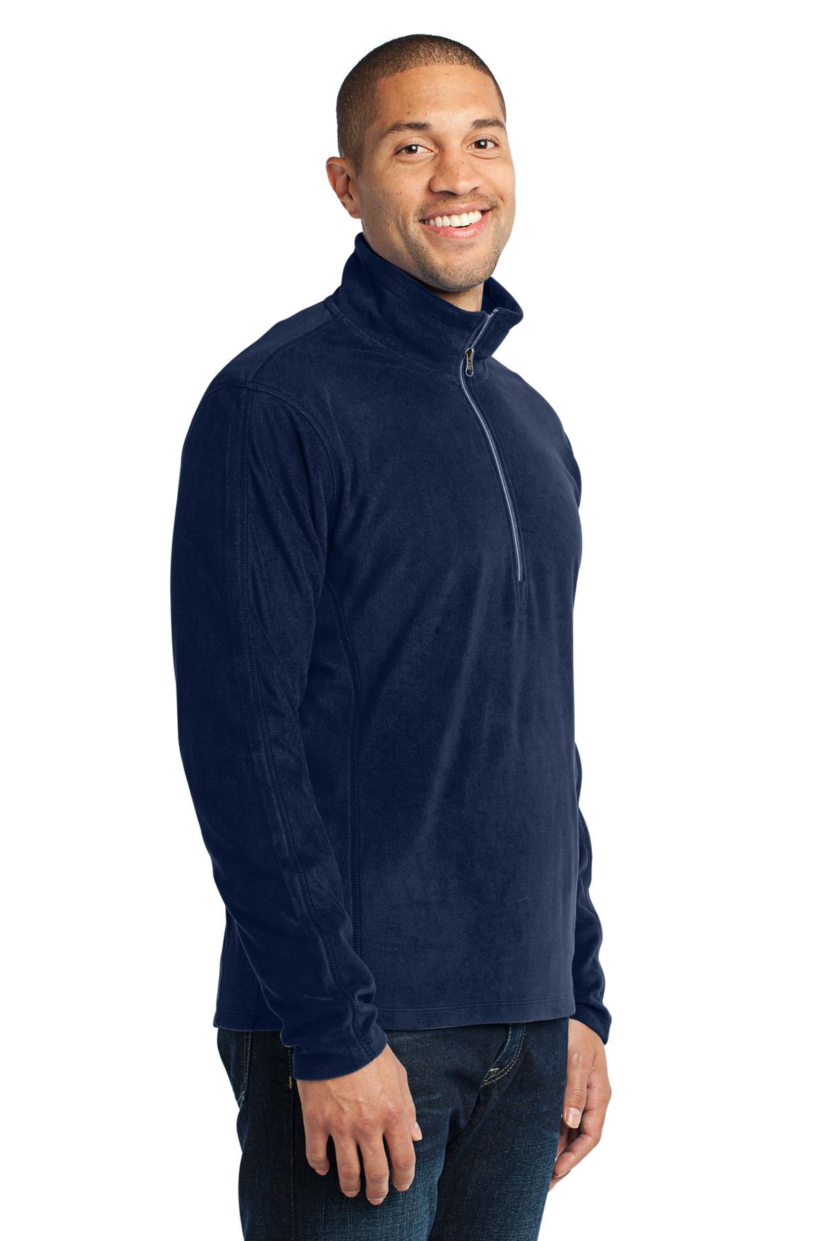 Port Authority Microfleece 1/2-Zip Pullover. F224 - True Navy - three_q