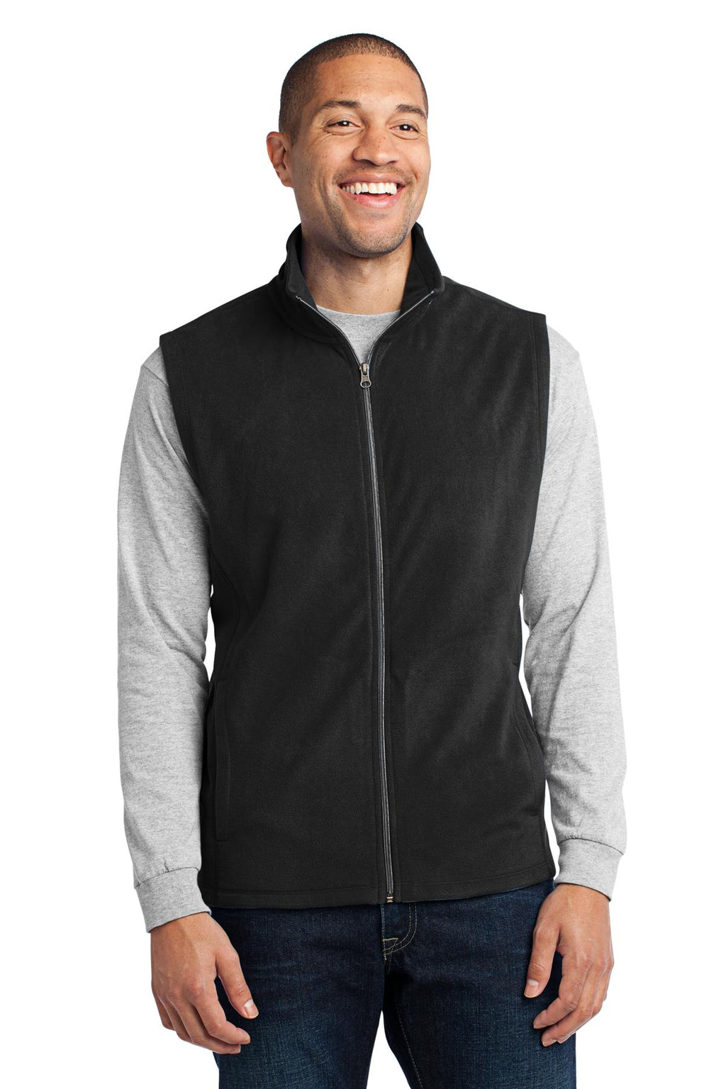Port Authority Microfleece Vest. F226 - Black - front