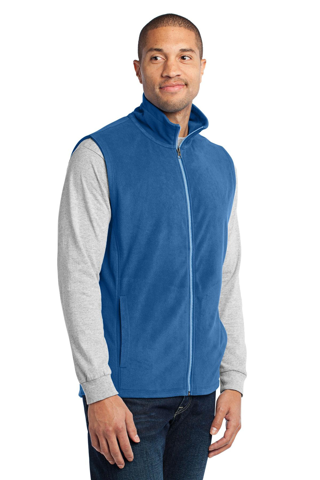 Port Authority Microfleece Vest. F226 - Light Royal - three_q
