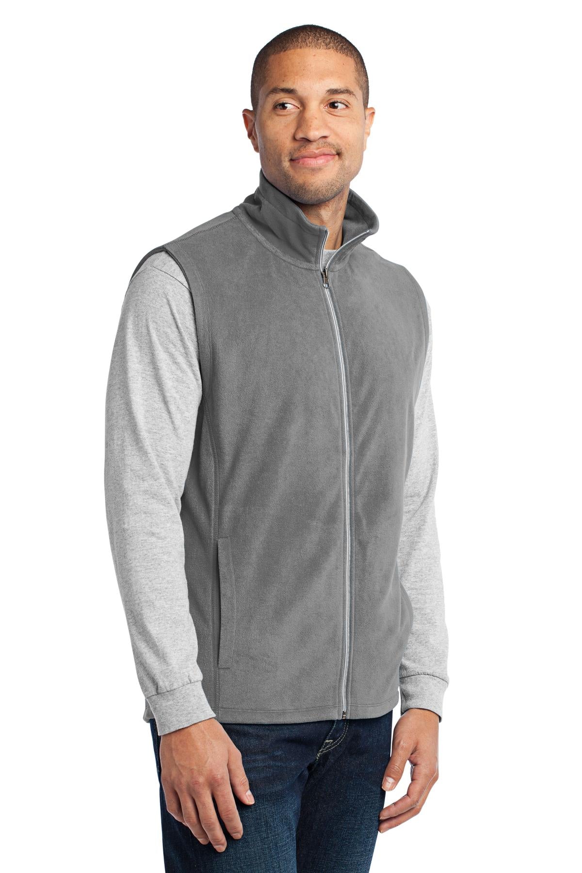 Port Authority Microfleece Vest. F226 - Pearl Grey - three_q