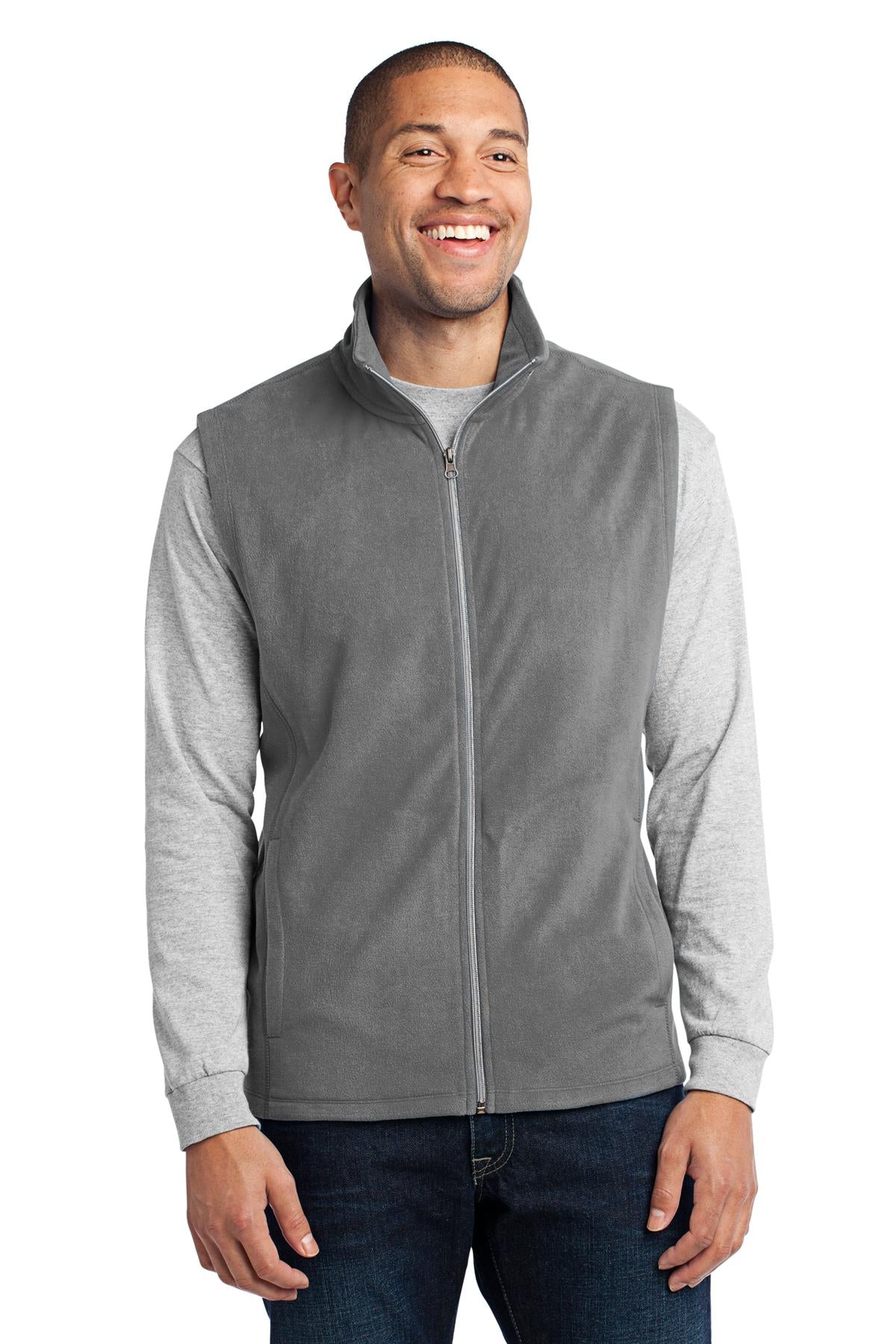 Port Authority Microfleece Vest. F226 - Pearl Grey - front