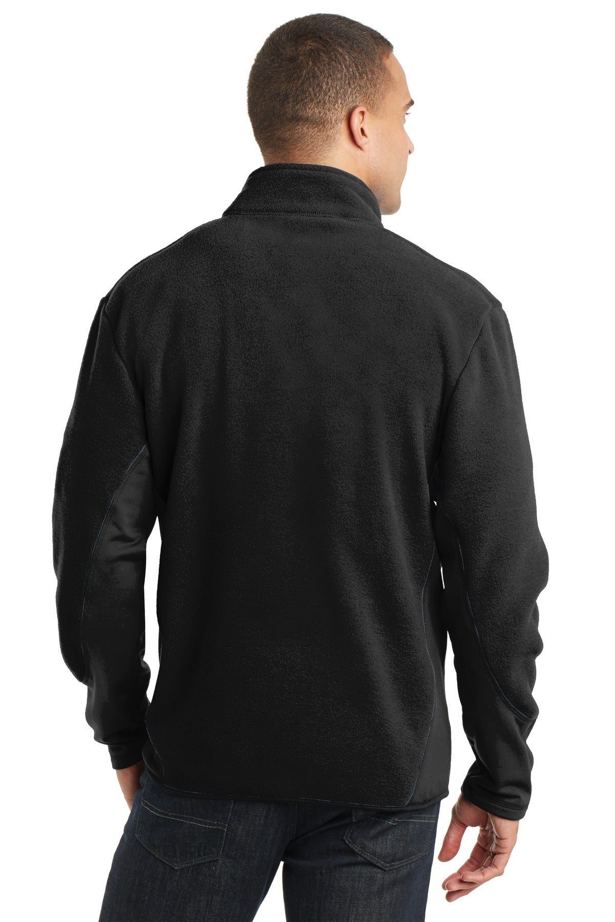 Port Authority R-Tek Pro Fleece Full-Zip Jacket. F227 - Black/ Black - back