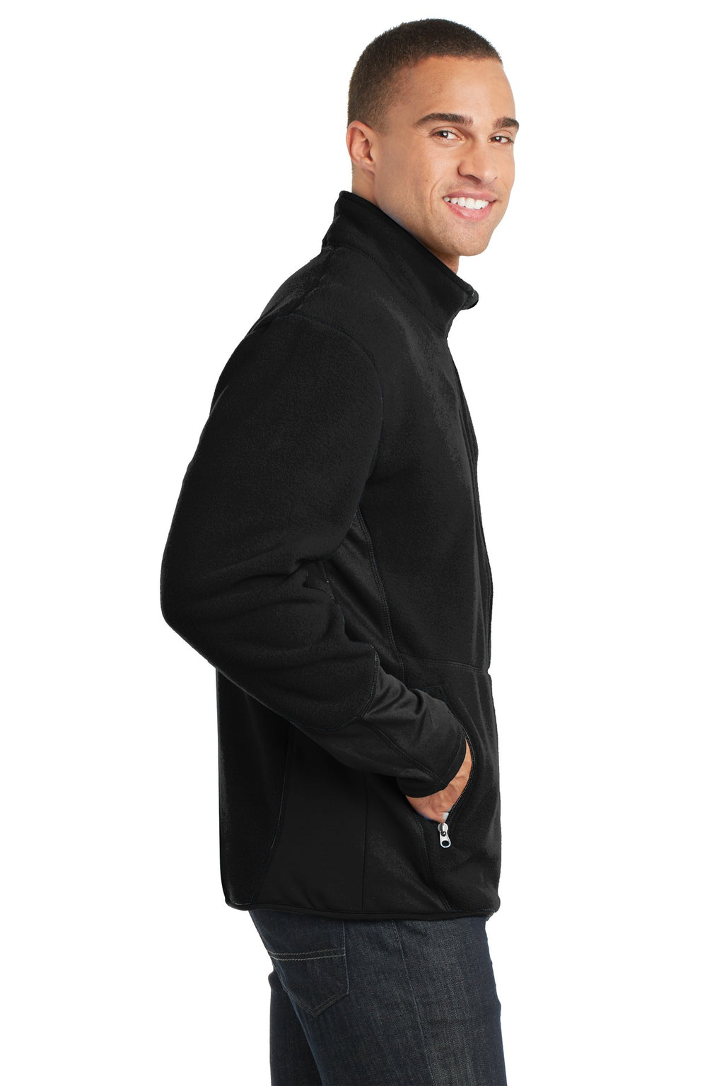 Port Authority R-Tek Pro Fleece Full-Zip Jacket. F227 - Black/ Black - side