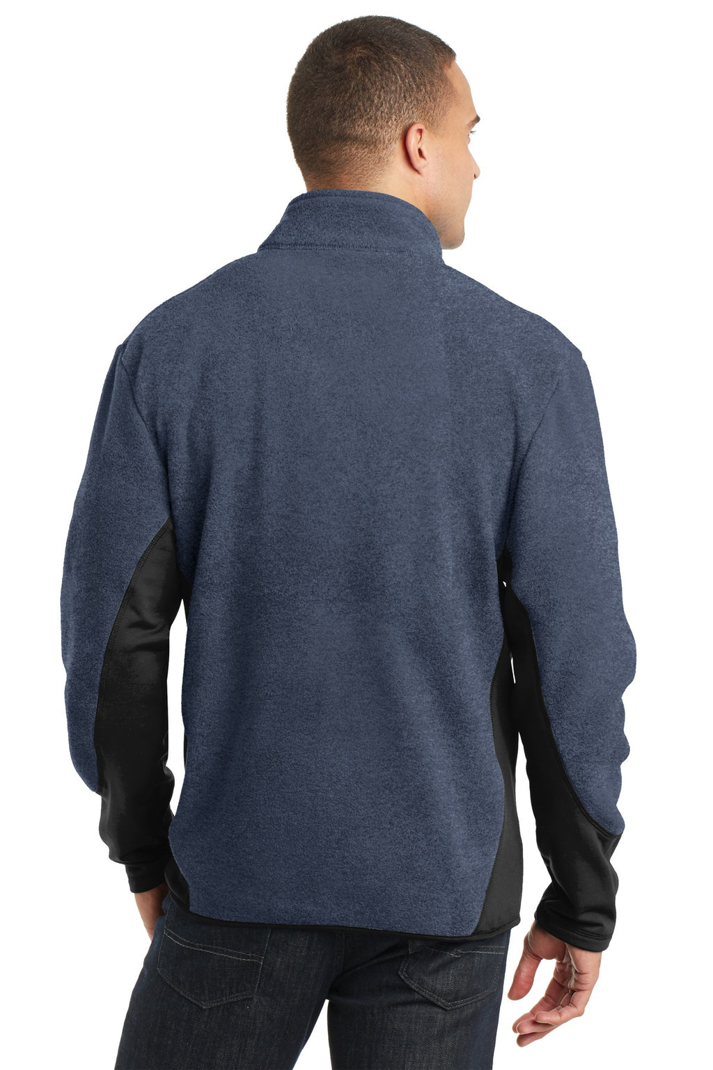 Port Authority R-Tek Pro Fleece Full-Zip Jacket. F227 - Navy Heather/ Black - back