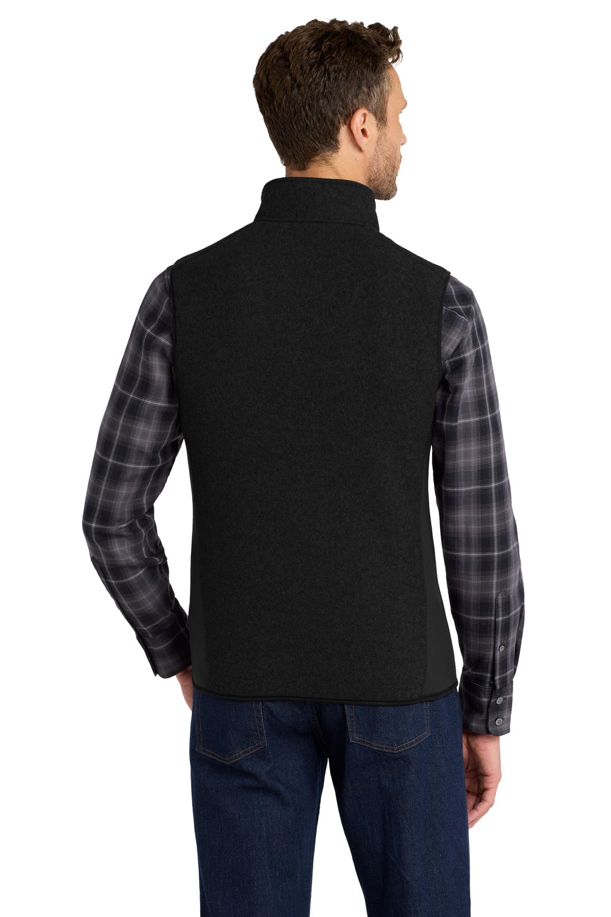Port Authority R-Tek Pro Fleece Full-Zip Vest. F228 - Black/ Black - back