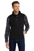 Port Authority R-Tek Pro Fleece Full-Zip Vest. F228 - Black/ Black - front