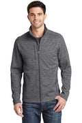 Port Authority Digi Stripe Fleece Jacket. F231 - Black - front