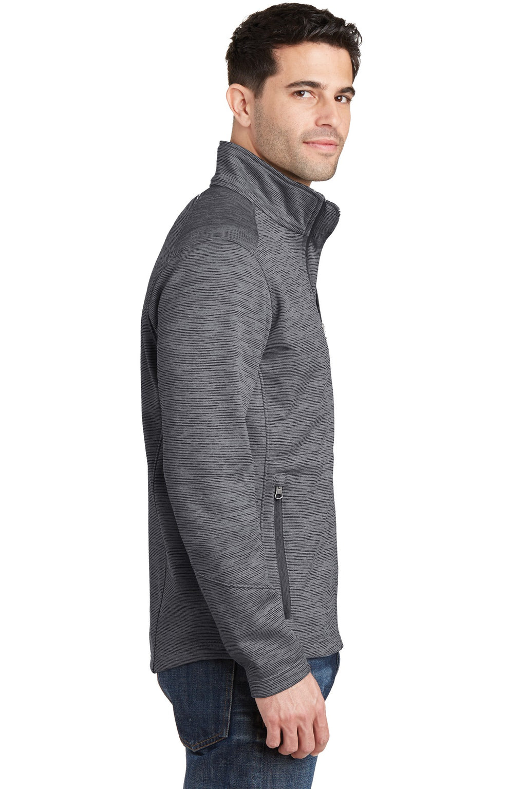 Port Authority Digi Stripe Fleece Jacket. F231 - Black - side