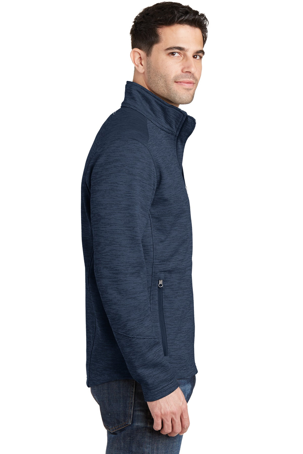 Port Authority Digi Stripe Fleece Jacket. F231 - Navy - side