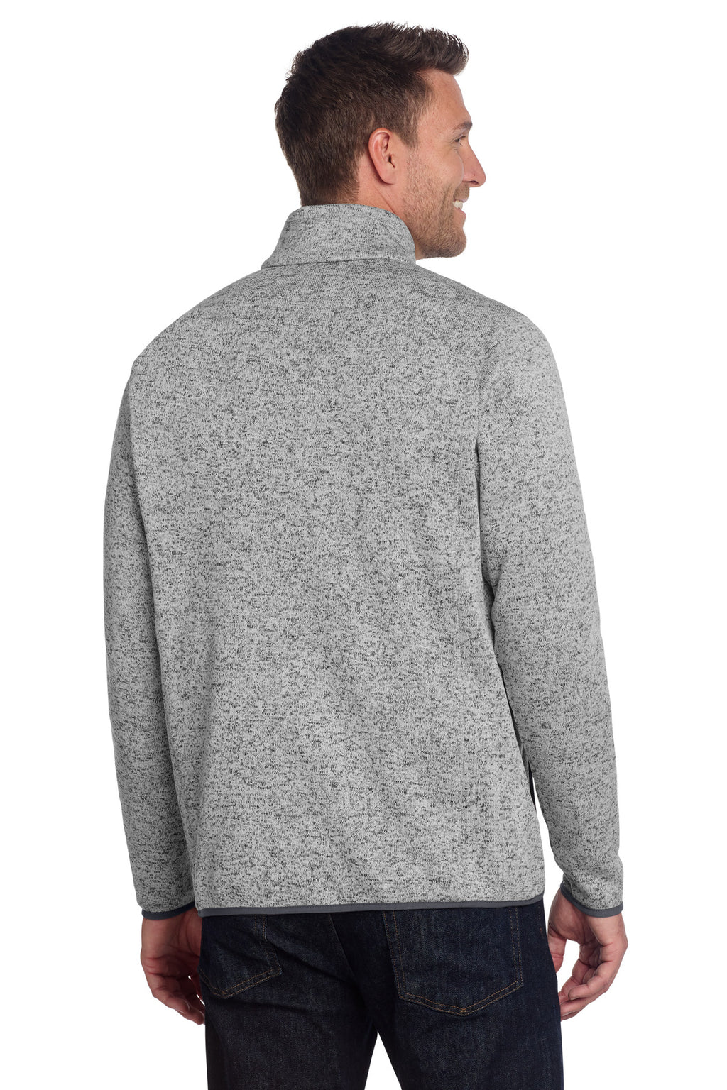 Port Authority Sweater Fleece Jacket. F232 - Grey Heather - back