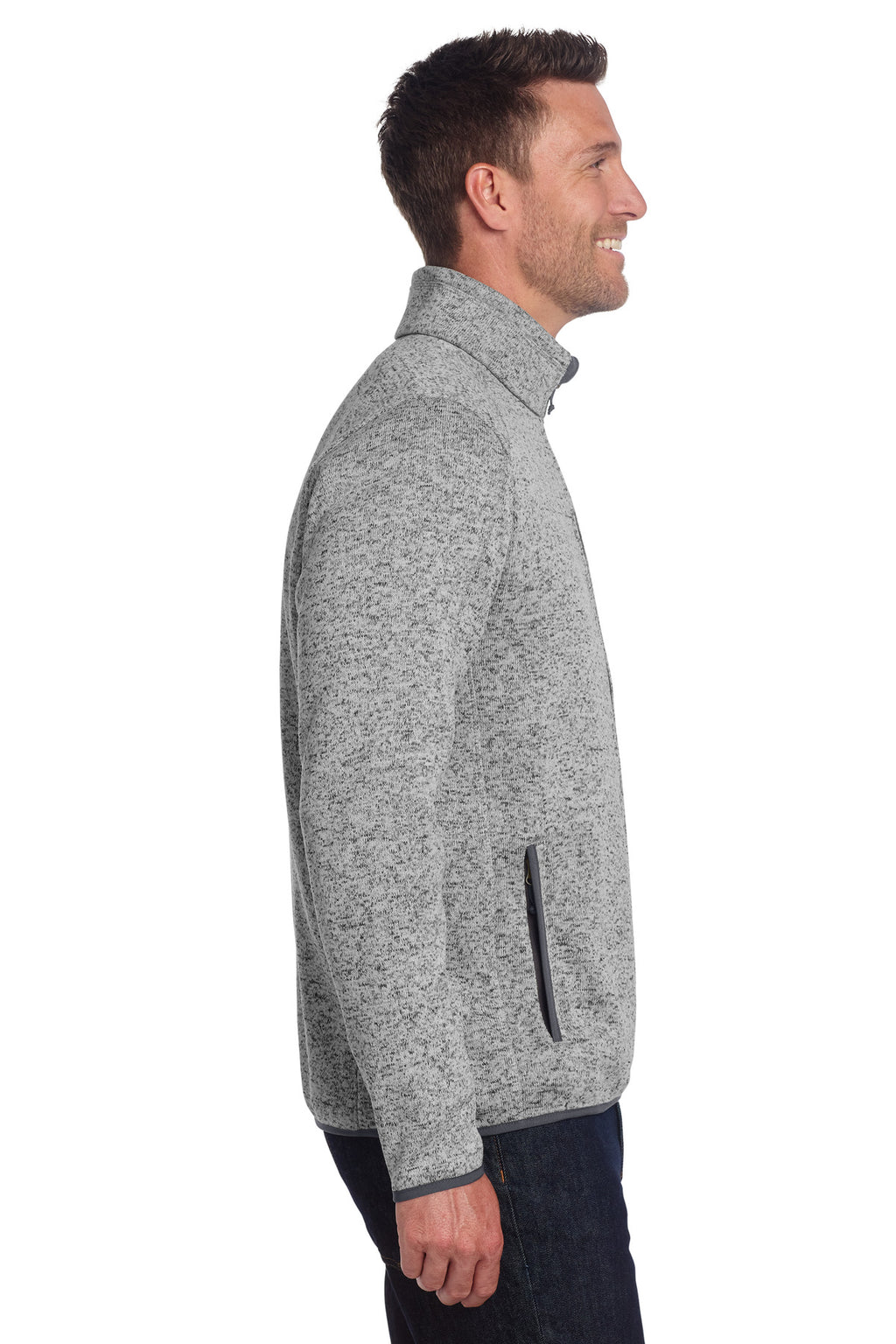 Port Authority Sweater Fleece Jacket. F232 - Grey Heather - side
