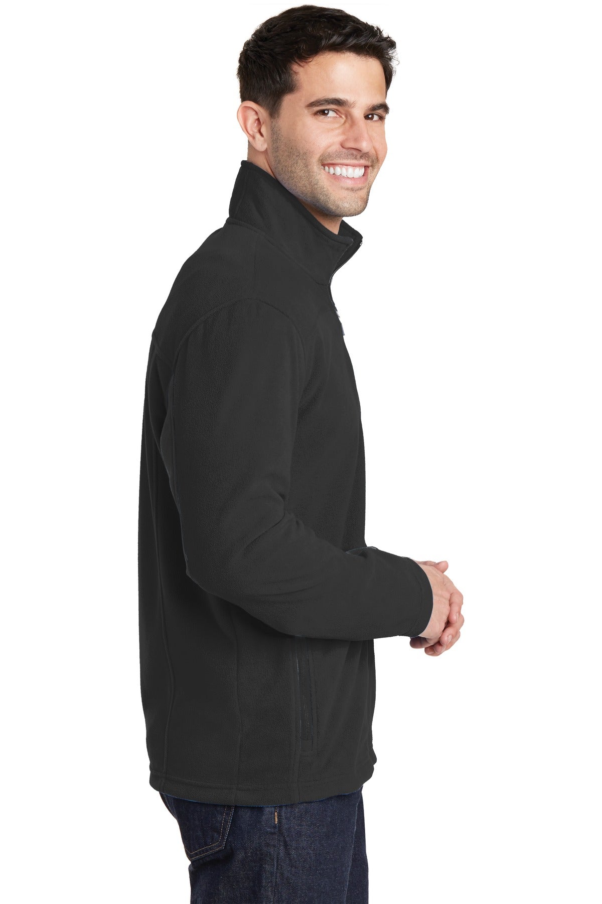 Port Authority Summit Fleece Full-Zip Jacket. F233 - Black/ Black - side
