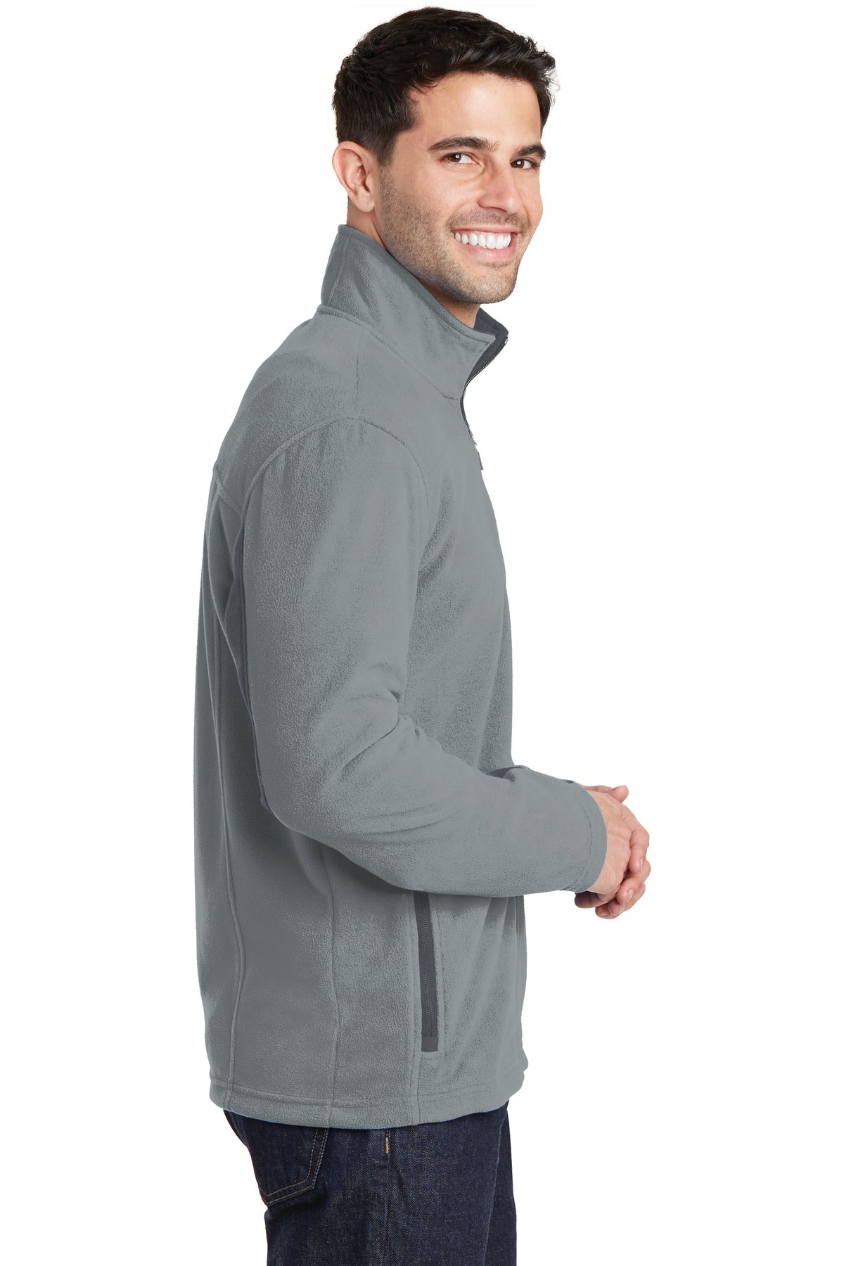 Port Authority Summit Fleece Full-Zip Jacket. F233 - Frost Grey/ Magnet - side