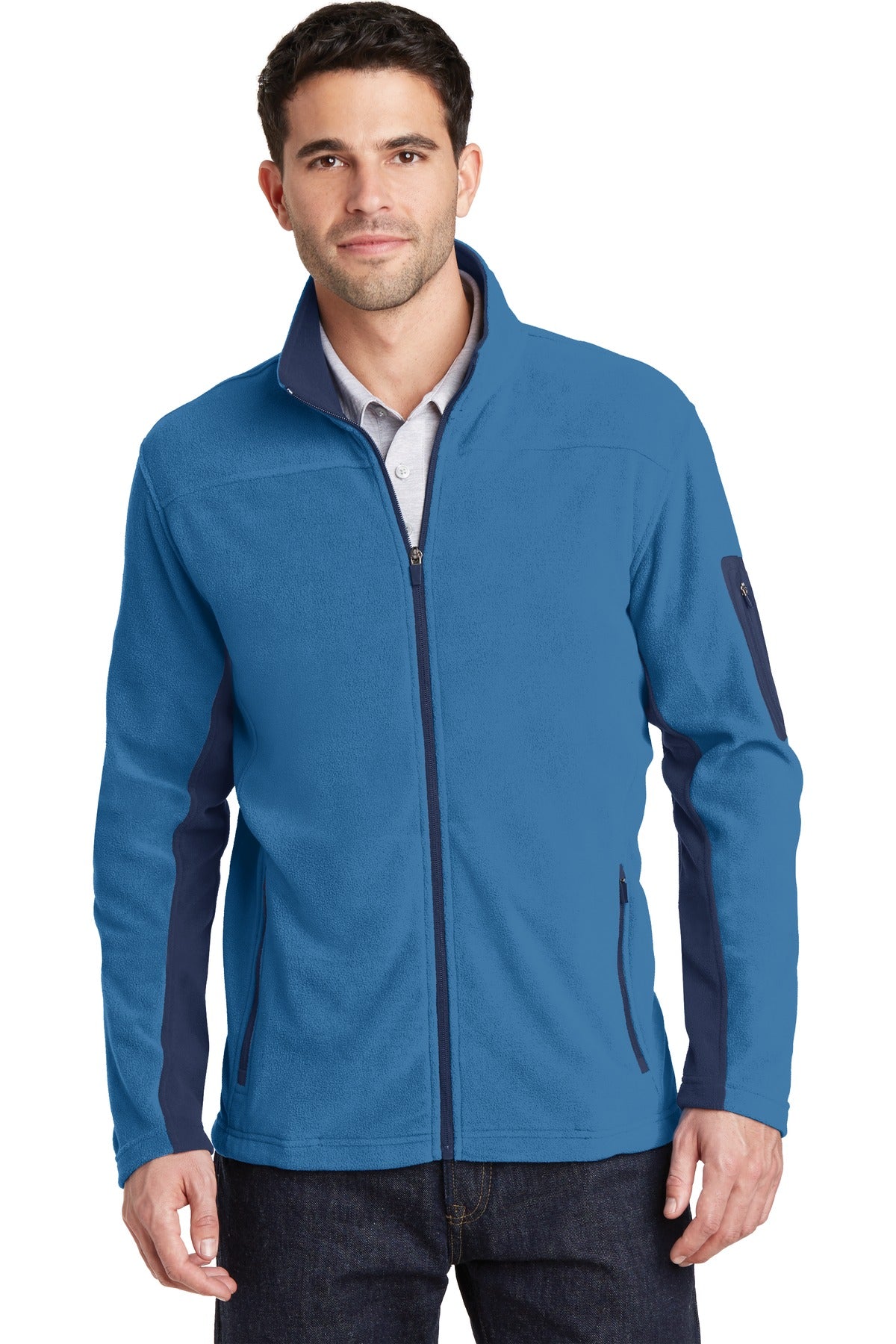 Port Authority Summit Fleece Full-Zip Jacket. F233 - Regal Blue/ Dress Blue Navy - front