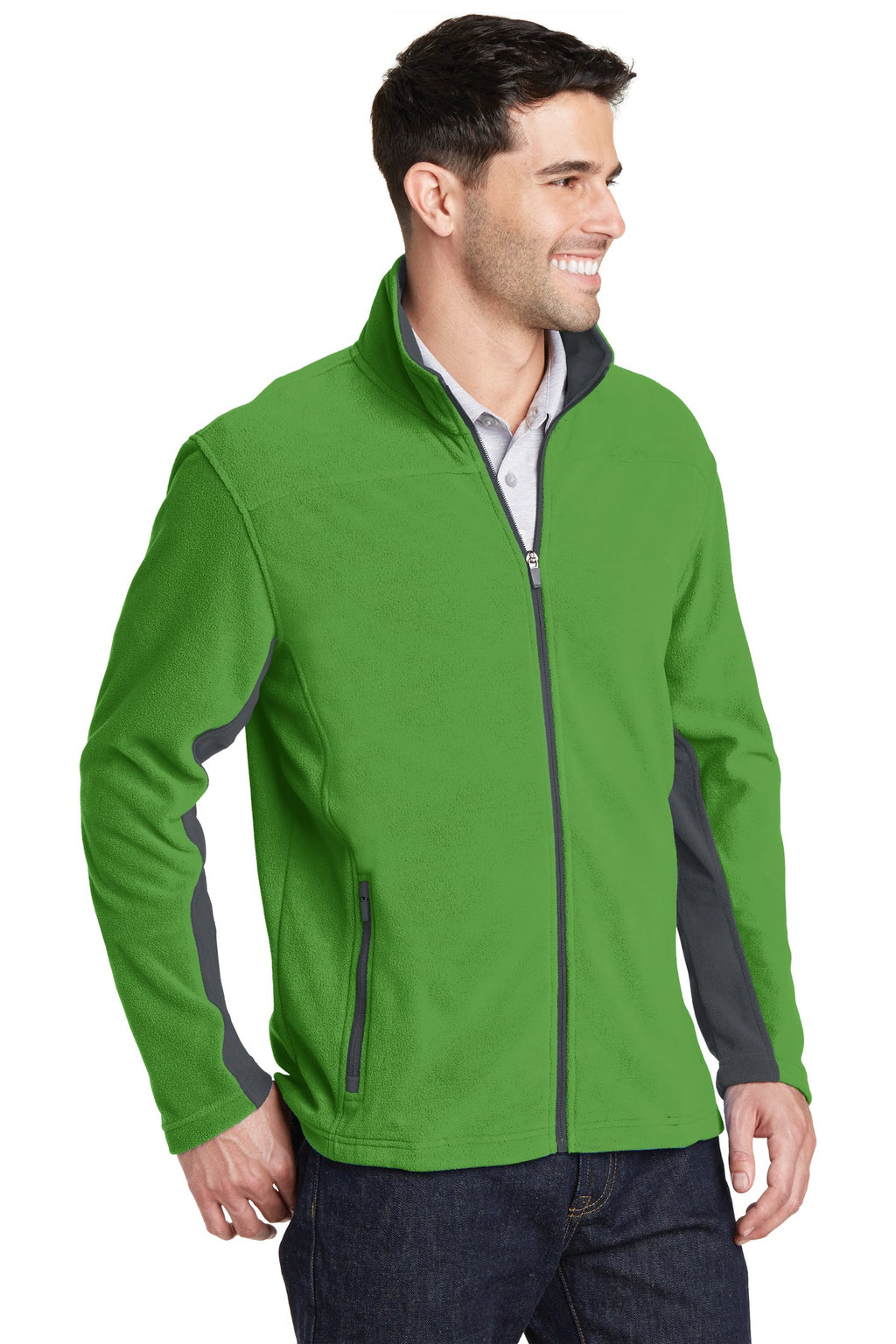 Port Authority Summit Fleece Full-Zip Jacket. F233 - Vine Green/ Magnet - three_q