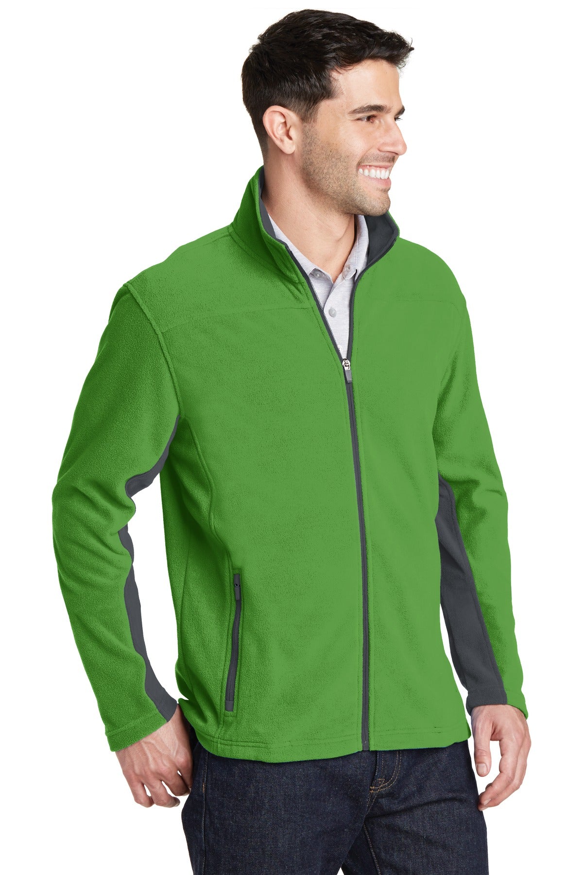 Port Authority Summit Fleece Full-Zip Jacket. F233 - Vine Green/ Magnet - three_q