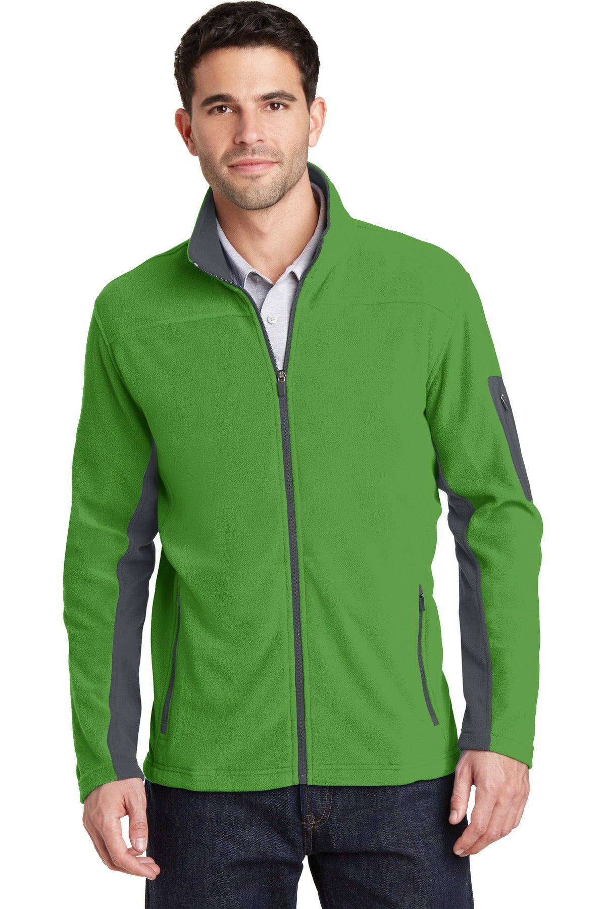 Port Authority Summit Fleece Full-Zip Jacket. F233 - Vine Green/ Magnet - front
