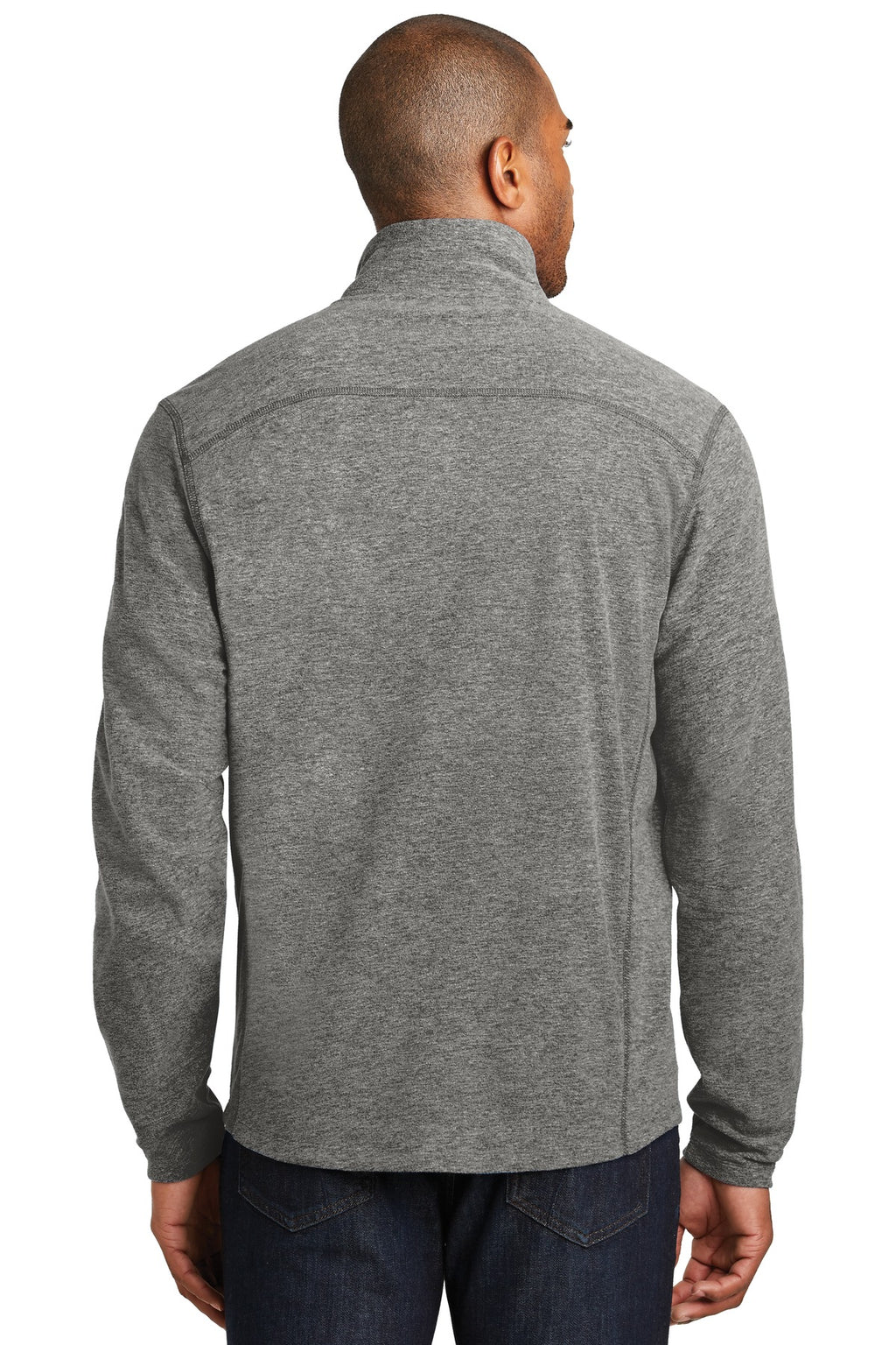 Port Authority Heather Microfleece Full-Zip Jacket. F235 - Pearl Grey Heather - back