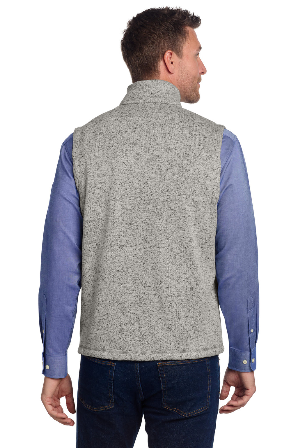 Port Authority Sweater Fleece Vest F236 - Grey Heather - back