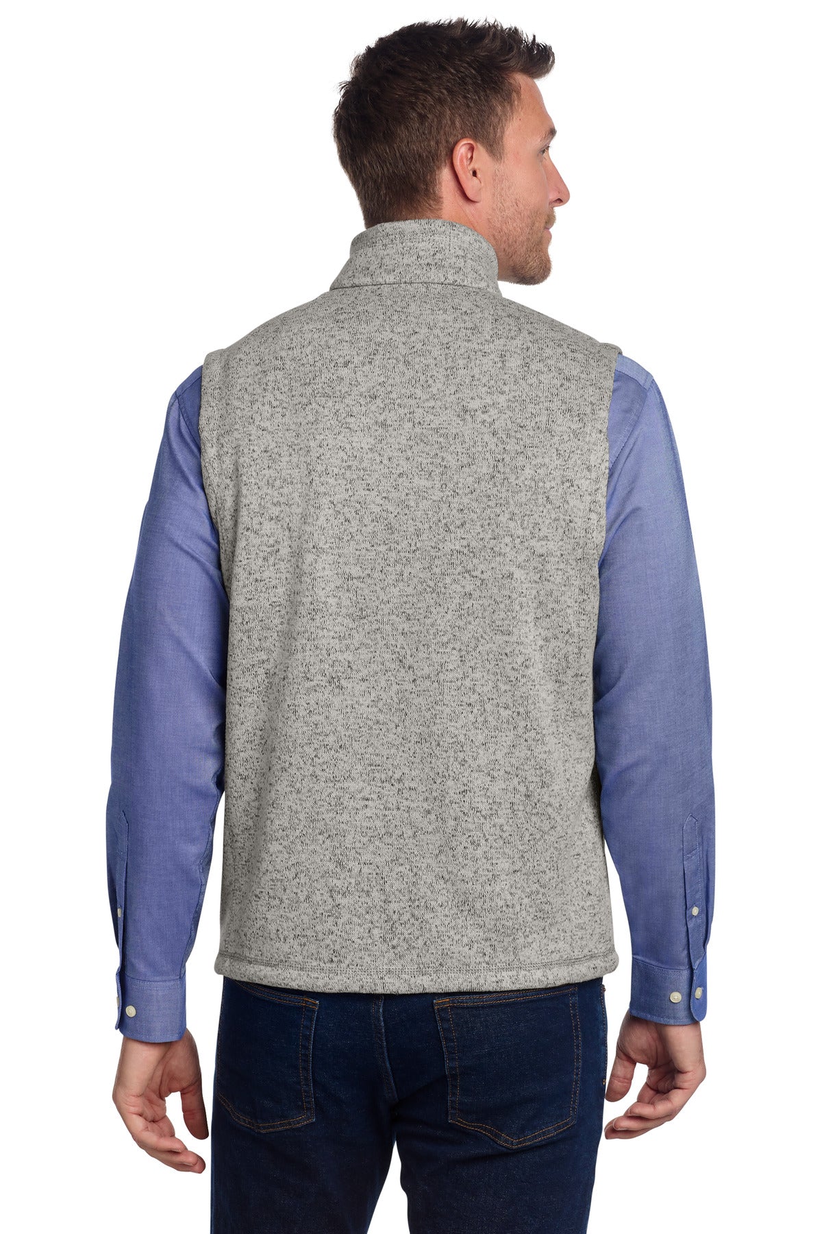 Port Authority Sweater Fleece Vest F236 - Grey Heather - back