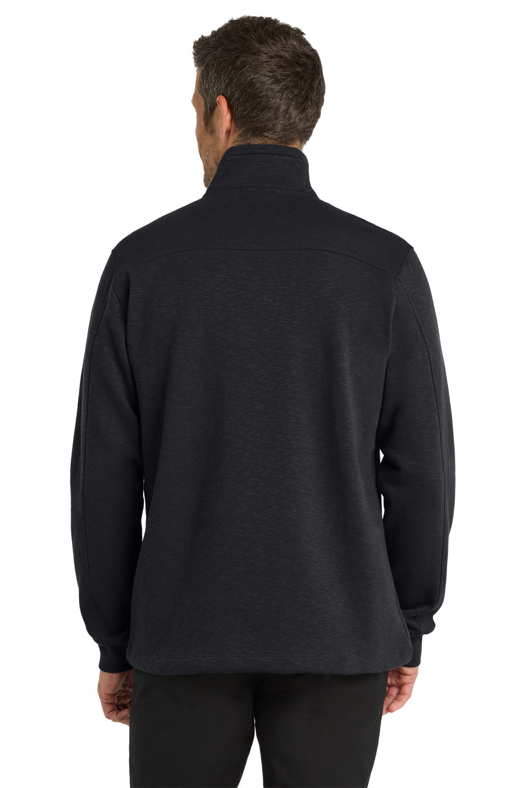 Port Authority Slub Fleece 1/4-Zip Pullover. F295 - Black - back