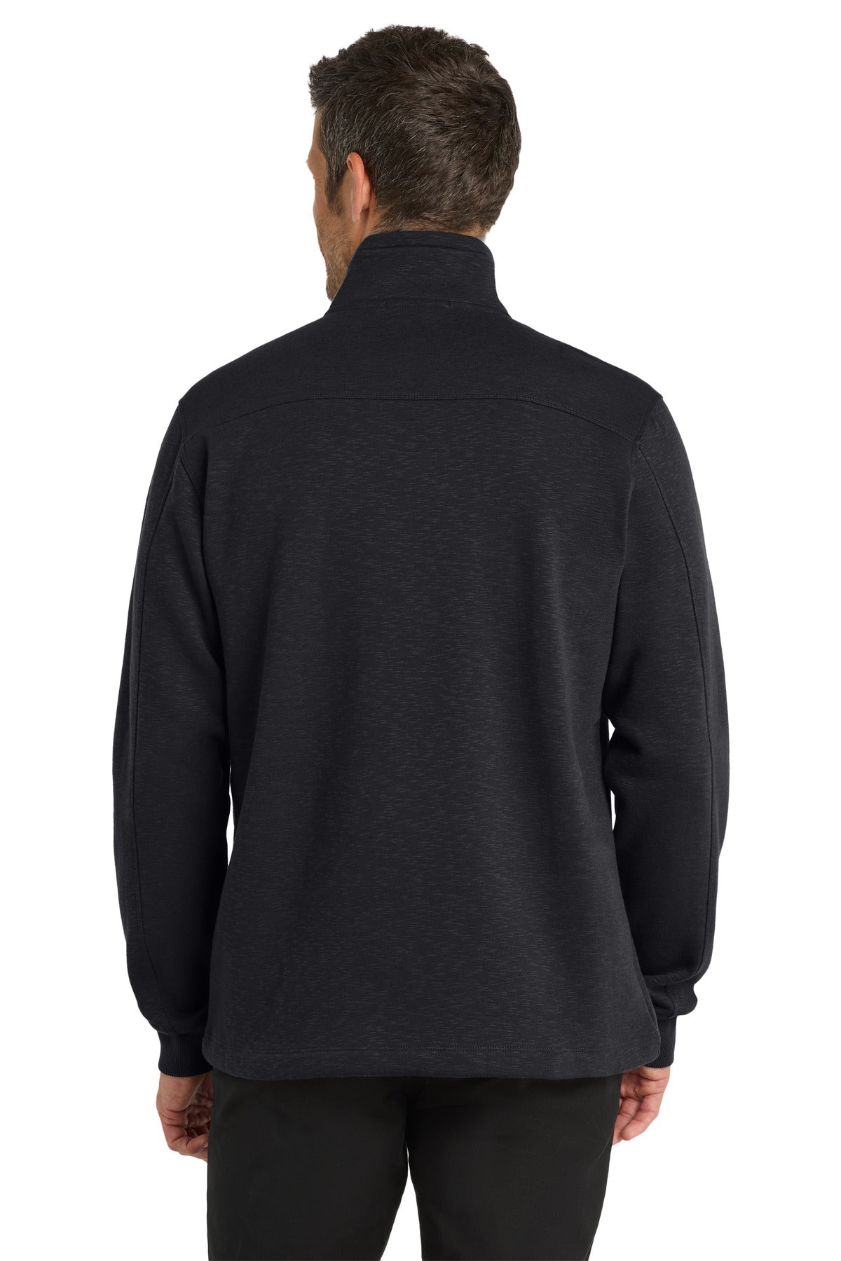 Port Authority Slub Fleece 1/4-Zip Pullover. F295 - Black - back