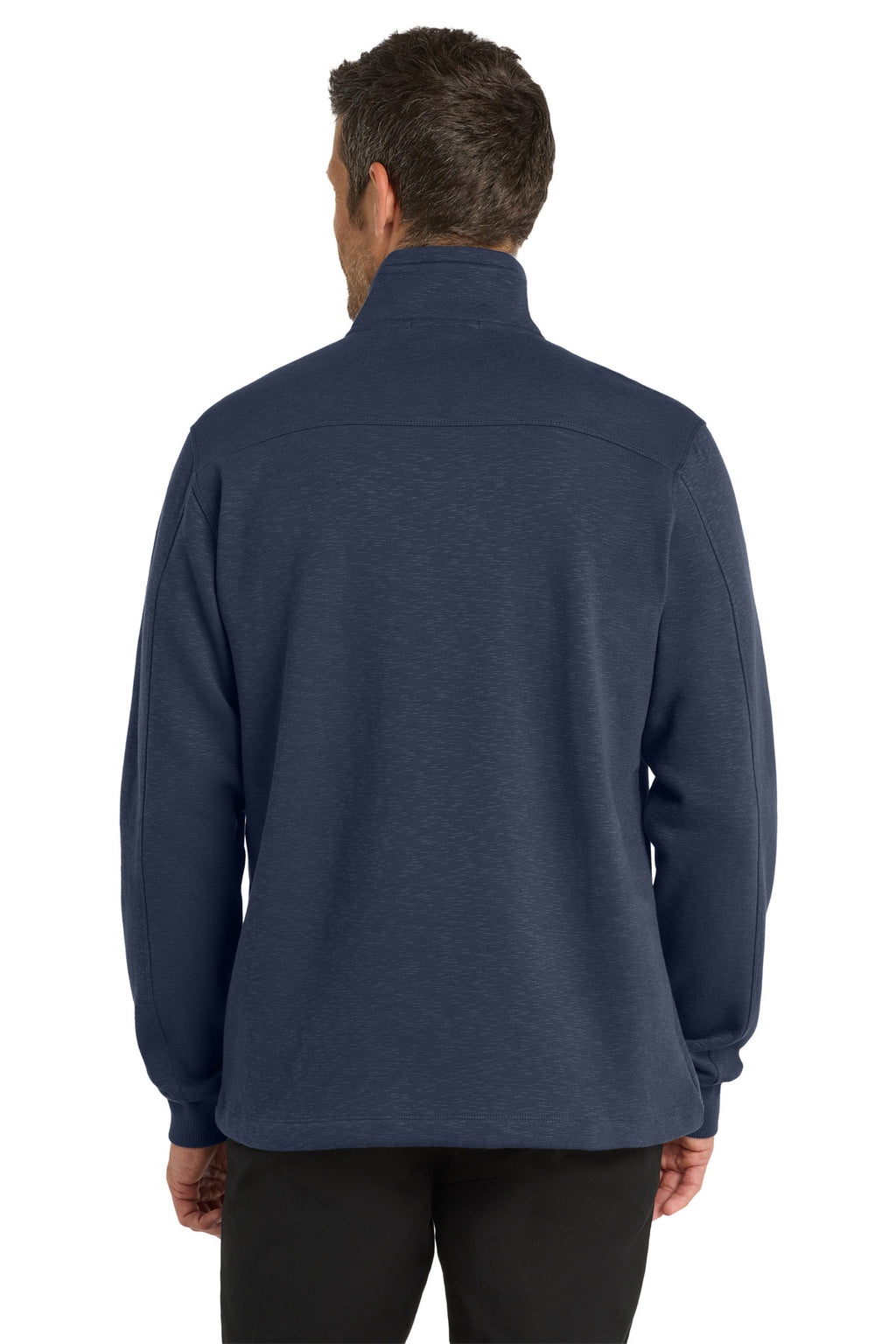 Port Authority Slub Fleece 1/4-Zip Pullover. F295 - Navy - back
