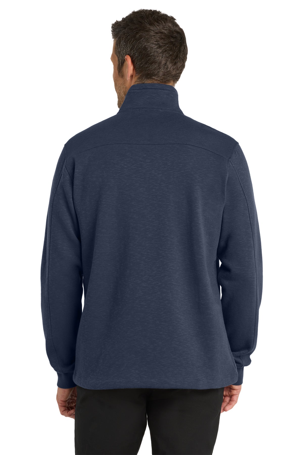 Port Authority Slub Fleece 1/4-Zip Pullover. F295 - Navy - back