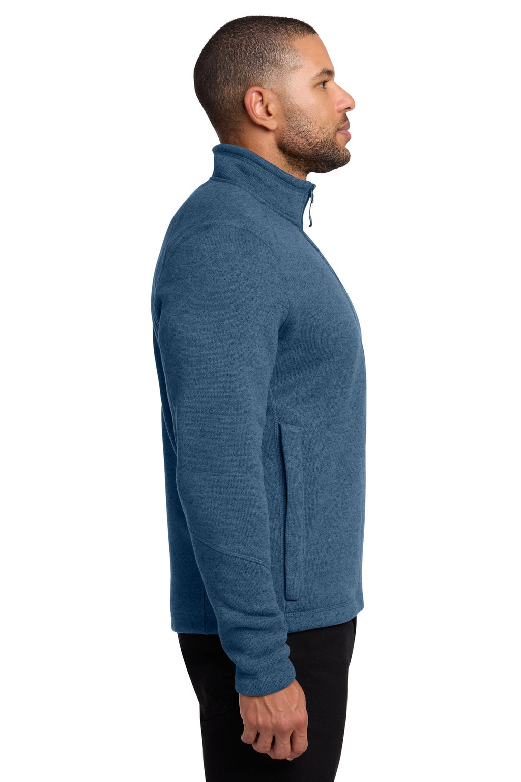 Port Authority Arc Sweater Fleece 1/4-Zip F426 - Insignia Blue Heather - side